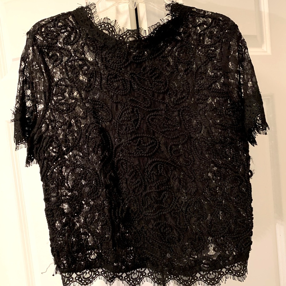 Zara sheer black top